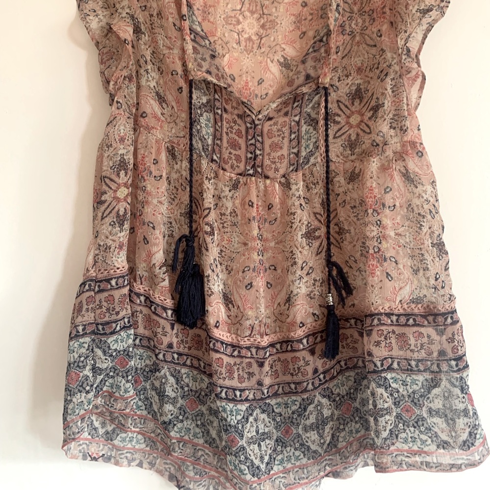 Knox Rose Light Pink Top with Pattern
